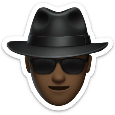 black fedora hat sticker