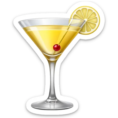 golden elegant cocktail in martini glass sticker