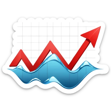 chart with a sinking red arrow sticker