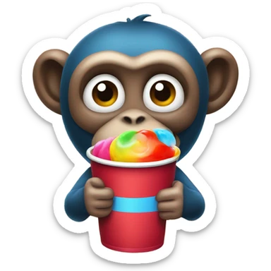 Monkey drinking kool aid sticker