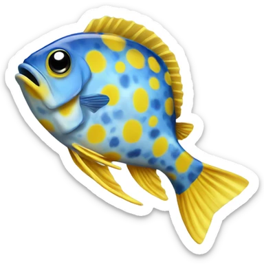 yellow spotted fish sticker