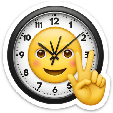I want a clock it emoji with the fingers like the latest trend with two fingers sticker