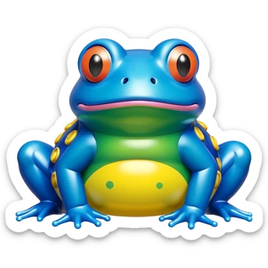   jeff koons style inflatable SPAM bufo frog sculpture  sticker