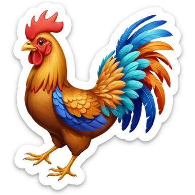 rooster flying glider sticker