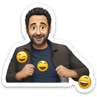 Cyril Hanouna on the show with less hair sticker