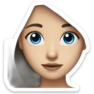 A girl with blue eyes and dark brown hair sticker