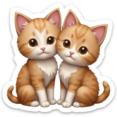 puppy love - Infatuation/falling in love - intense but short-lived passion with 2 kittens sticker