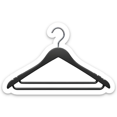 one black clothed clothing hanger sticker