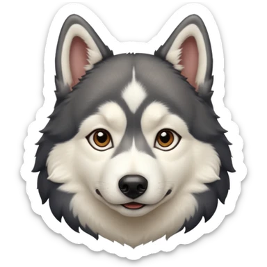 black and white husky sticker