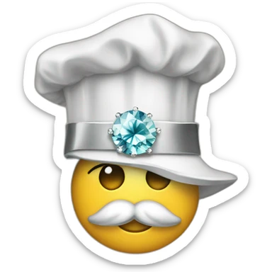 A diamond with cheff hat sticker