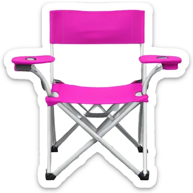 Realistic fuschia camping folding chair isolated.  sticker
