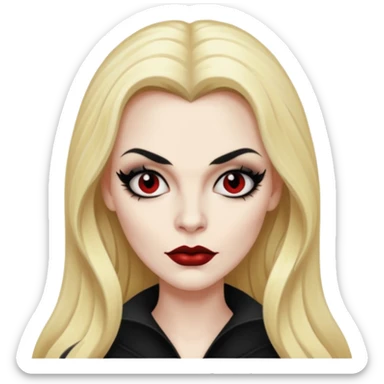 Vampira with long blonde hair sticker