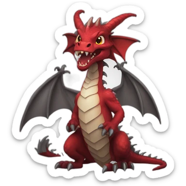 red dragon with grey horns with a raid sign sticker