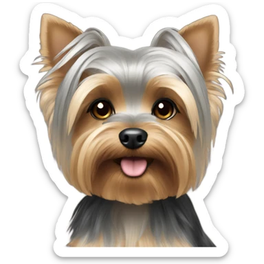 Silver tan yorkie  sticker