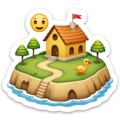 Mach mir einen einfachen Emoji von der Insel Sylt, wie wenn man sie von oben sehen würde auf einer Landkarte  sticker
