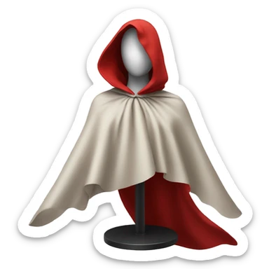 faceless mannequin flapping red cape sticker