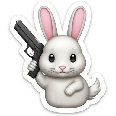 Crea un emoji de un conejo sosteniendo una glok sticker