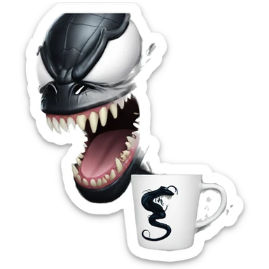 Venom with a cup sticker