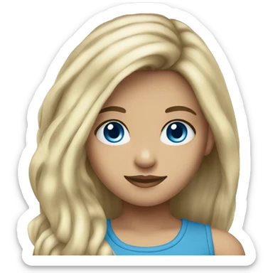 Girl with split dye hair half blonde half brunette blue eyes sticker