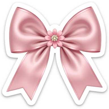 A light pink bow with accessory is flowers sticker
