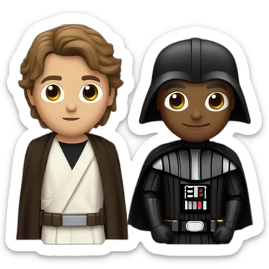 Half Anakin skywalker, half darth vader sticker