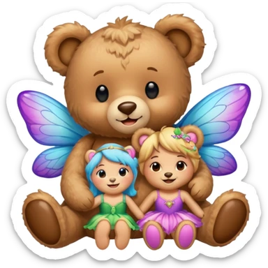 Teddy and fairy as a couple sticker