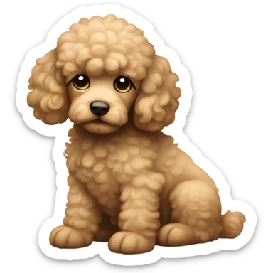 a sleepy-looking poodle puppy sticker