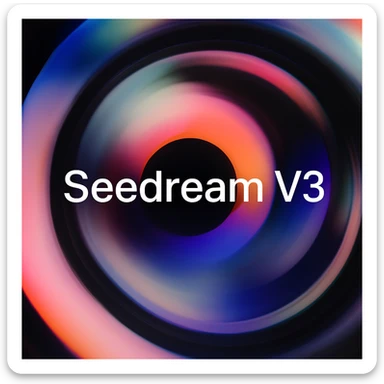 remake this and make "Seedream V3" bit bigger sticker