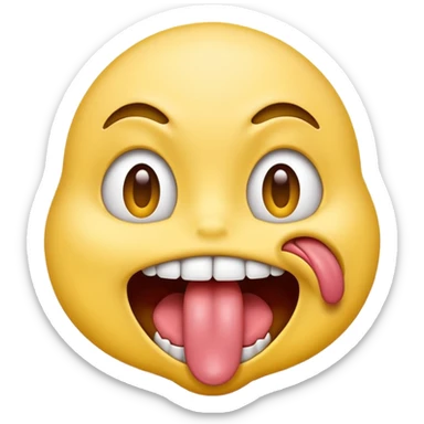 An emoji sticking there tongue out and chocking themselves  sticker