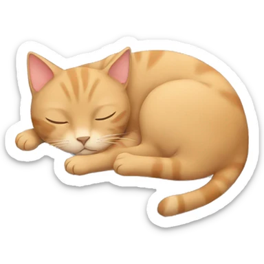 Tan cat sleeping with girl sticker
