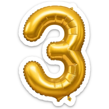 gold number 7 balloon sticker