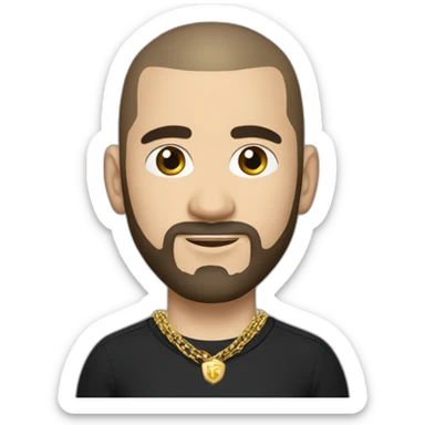 Karim Benzema thug wearing gold chain and black shirt sticker