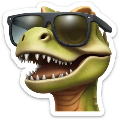 dinosaur wearing sunglasses sticker