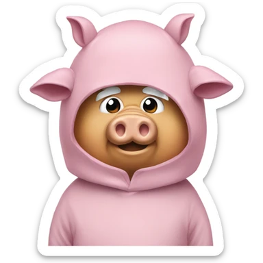 Donald trump in a pig costume  sticker