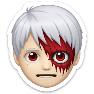 emoji de zumbi com cabelo emo do ken kanek sticker