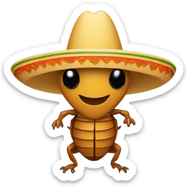 Cucaracha con sombrero mariachi sticker