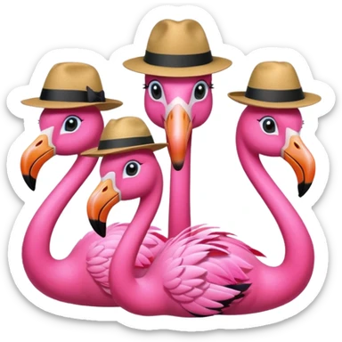 Fedora Flamingos sticker