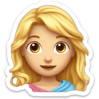 Un personnage de fée amoureuse avec des coeurs autour de sa tête sticker