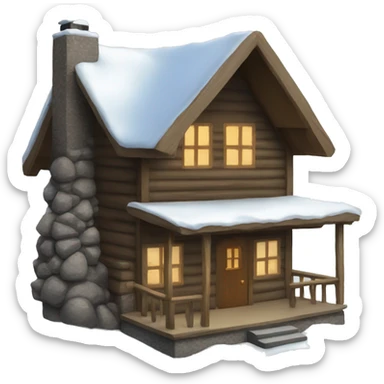 winter cabin sticker
