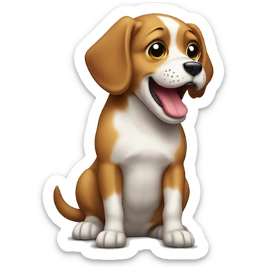 DOG MEWING MOUTH CLOSED POSING FACE CHEEKS SUCKED IN sticker