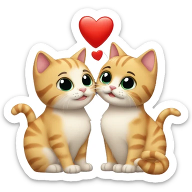 2 cats kissing  sticker