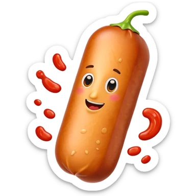 A sausage that squirts sauce sticker