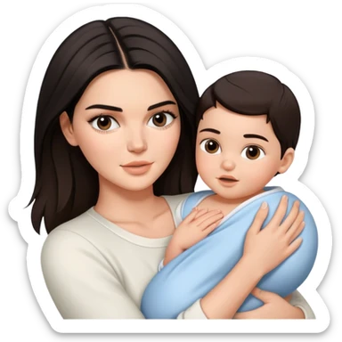 Kendall jenner holding a newborn baby sticker