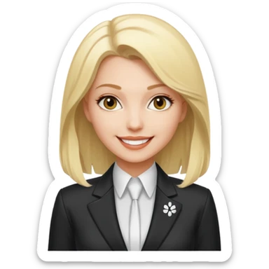 yelena belova in white widow suit with blonde hair sticker