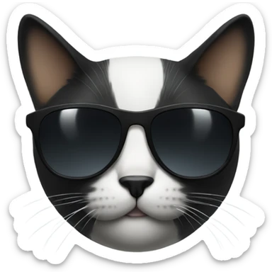 Cat black with sun glasses  sticker