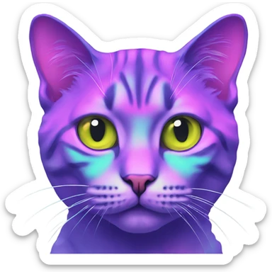 Trippy vaporwave cat sticker
