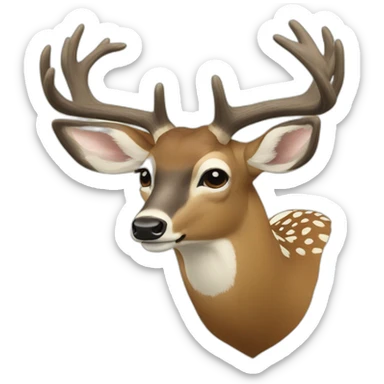 Whitetail deer real life sticker