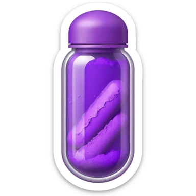 clear capsule filled with purple powder sticker