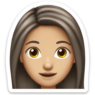 brunette long hair fair skin sticker