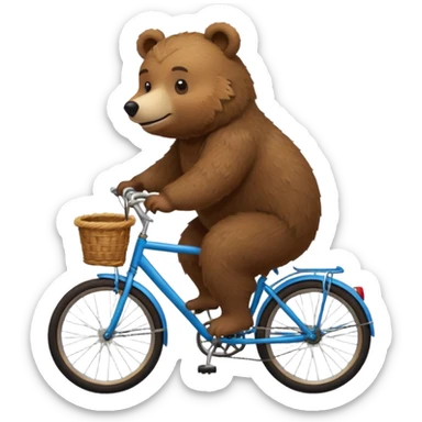 un ours à vélo sticker